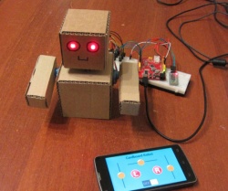 Smartphone controlled сardboard robot